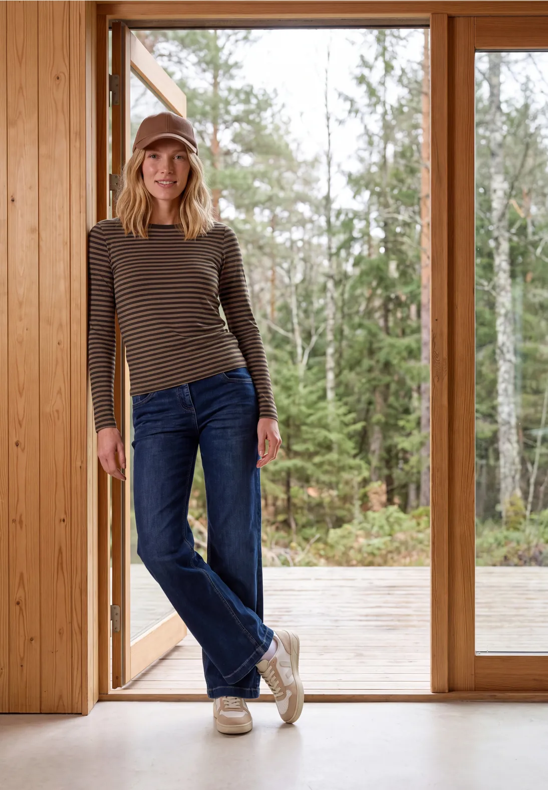 Cecil Shirt mit Streifen - Truffle Brown