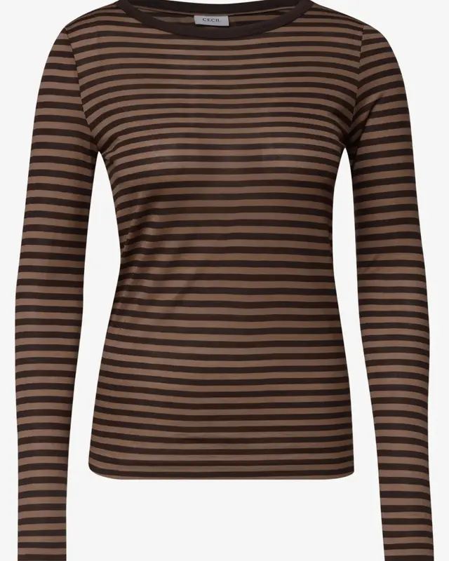 Cecil Boothals Shirt met Strepen - Truffle Brown