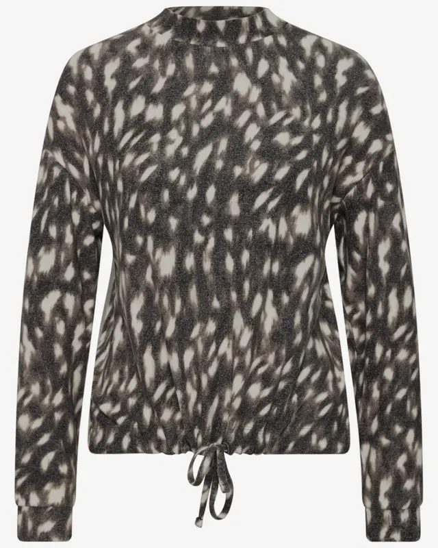 Street One Shirt met Bambi Print - Black