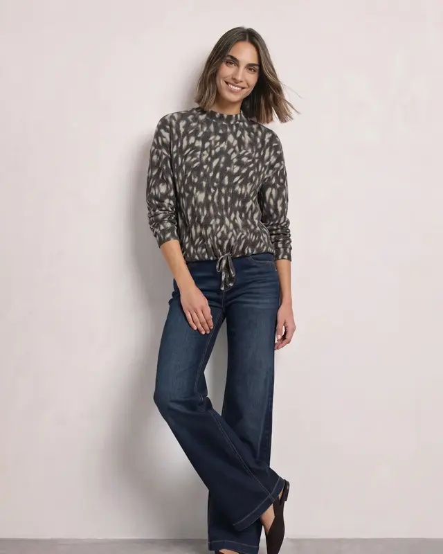 Street One Shirt met Bambi Print - Black