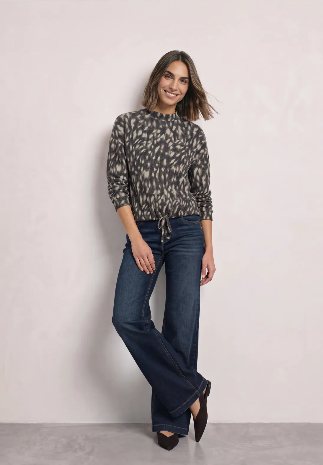 Street One Shirt mit Bambi Muster - Black