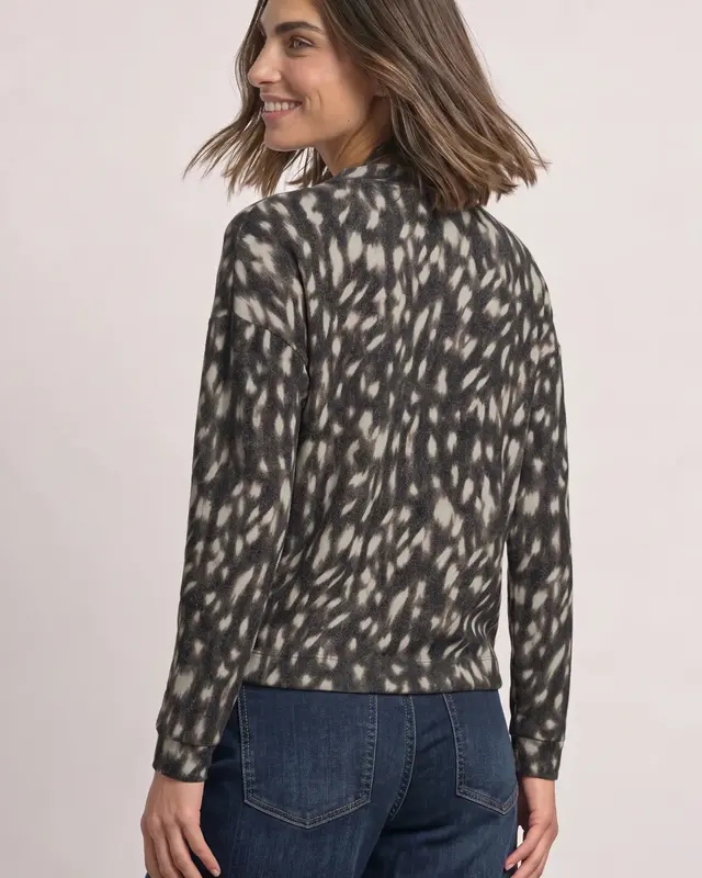 Street One Shirt met Bambi Print - Black