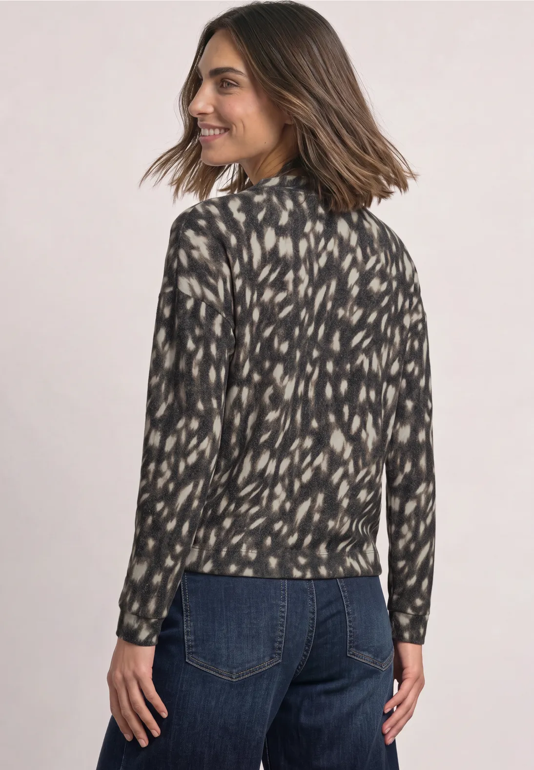 Street One Shirt met Bambi Print - Black