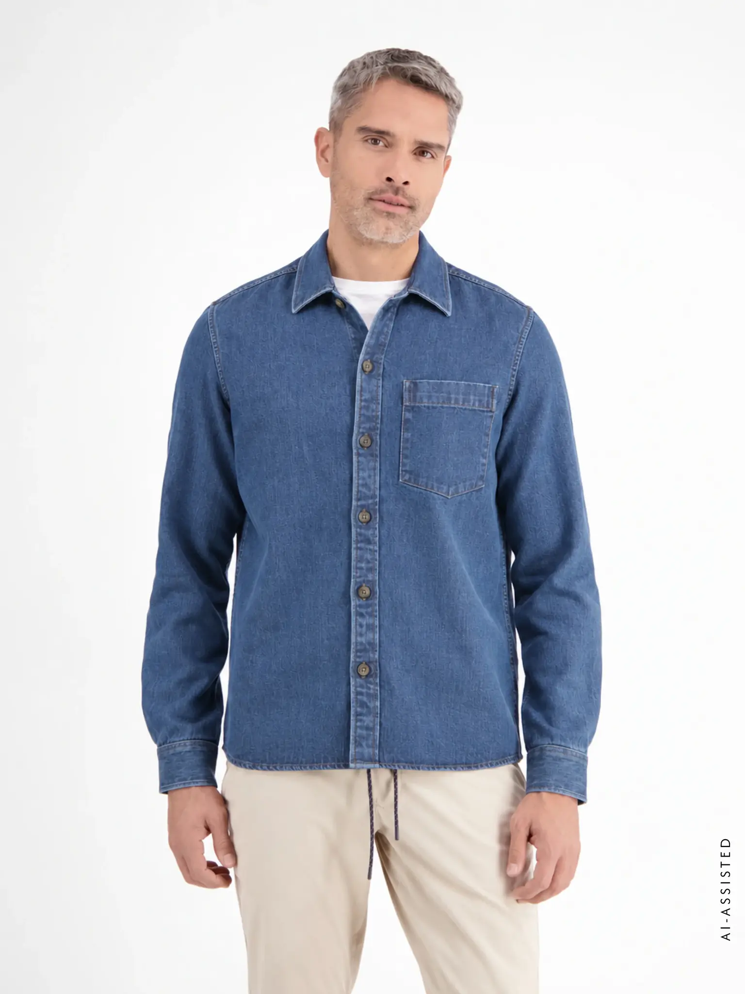 Lerros Denim Overhemd - Classic Navy