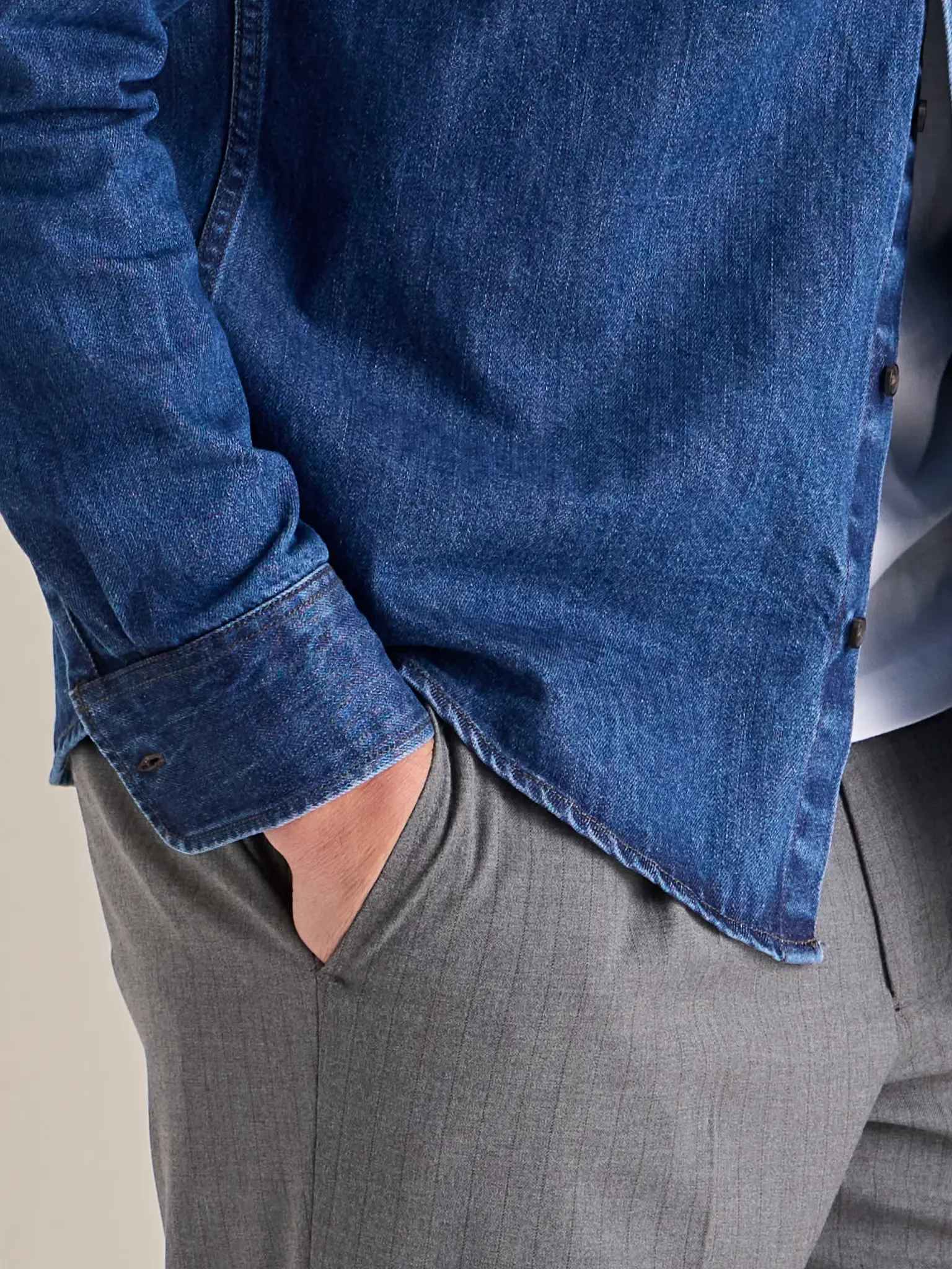 Lerros Denim Overhemd - Classic Navy