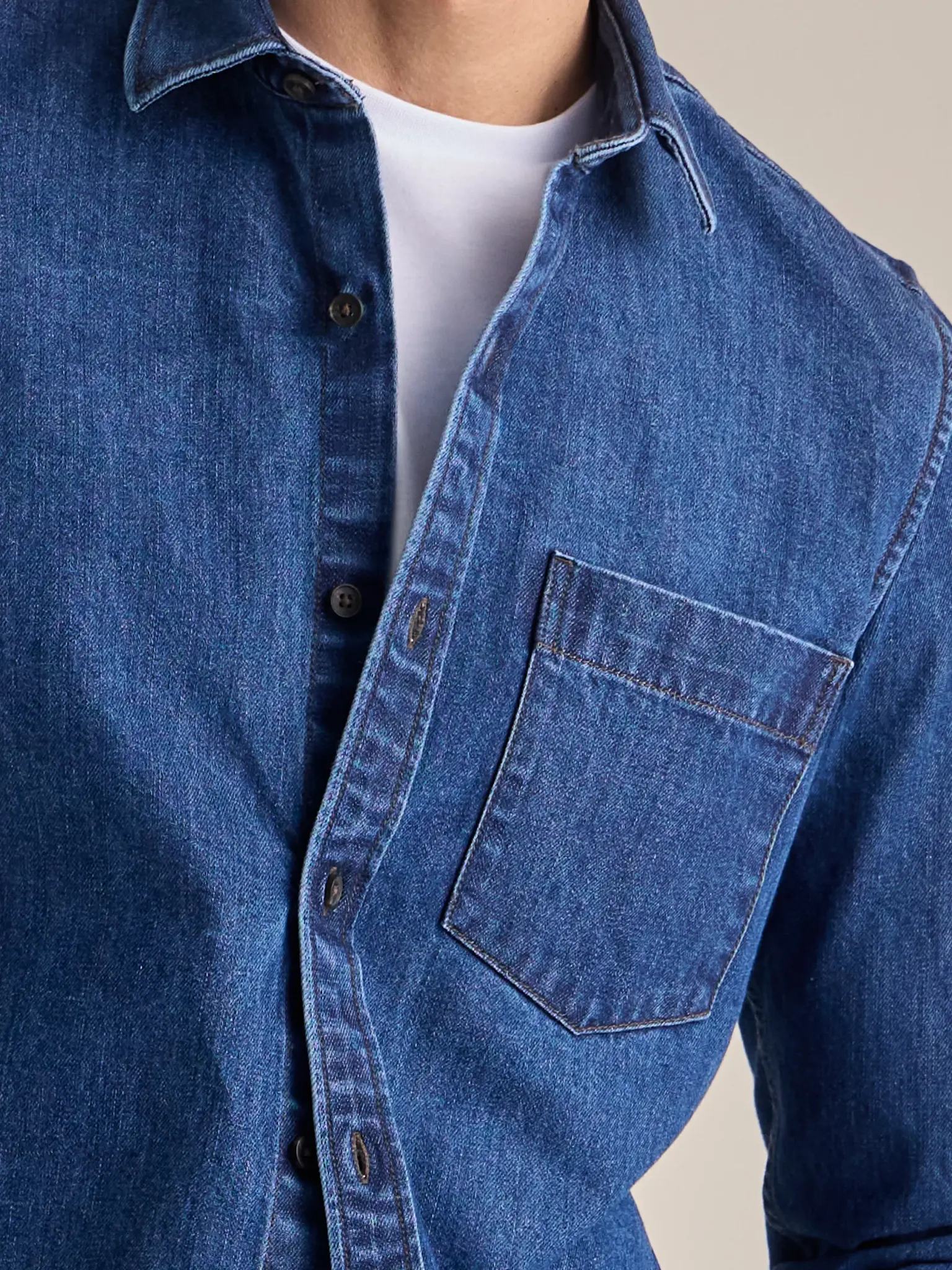 Lerros Denim Overhemd - Classic Navy