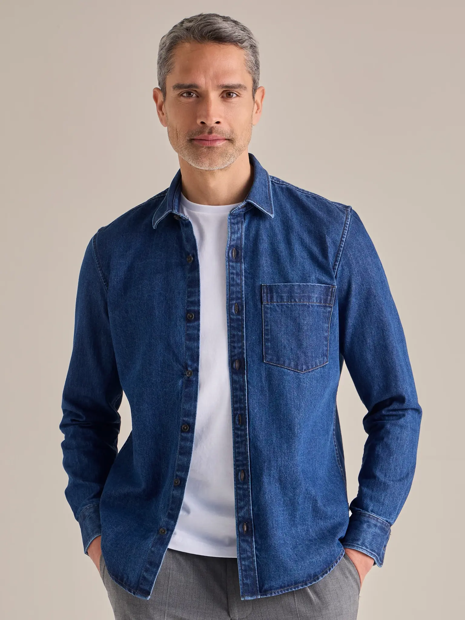 Lerros Denim Overhemd - Classic Navy