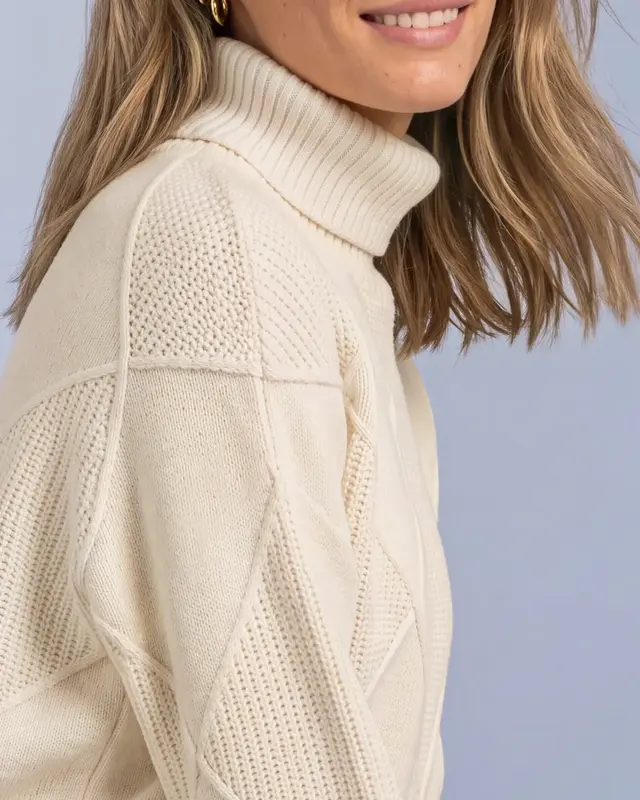 Street One Strukturmix Pullover - Pure Beige