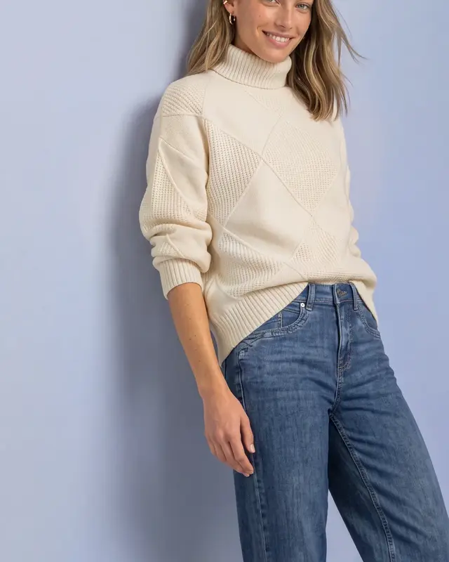 Street One Strukturmix Pullover - Pure Beige