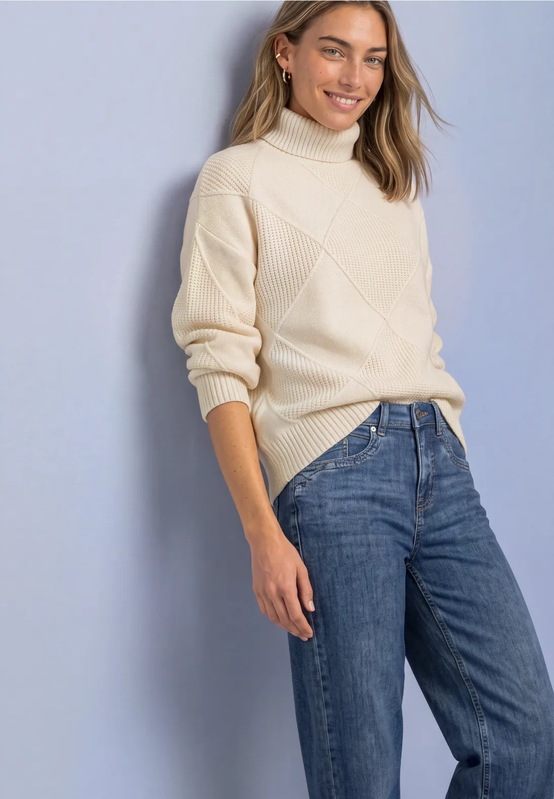 Street One Textured Jumper - Pure Beige