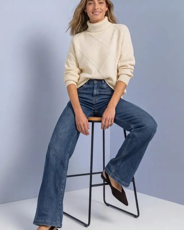 Street One Strukturmix Pullover - Pure Beige