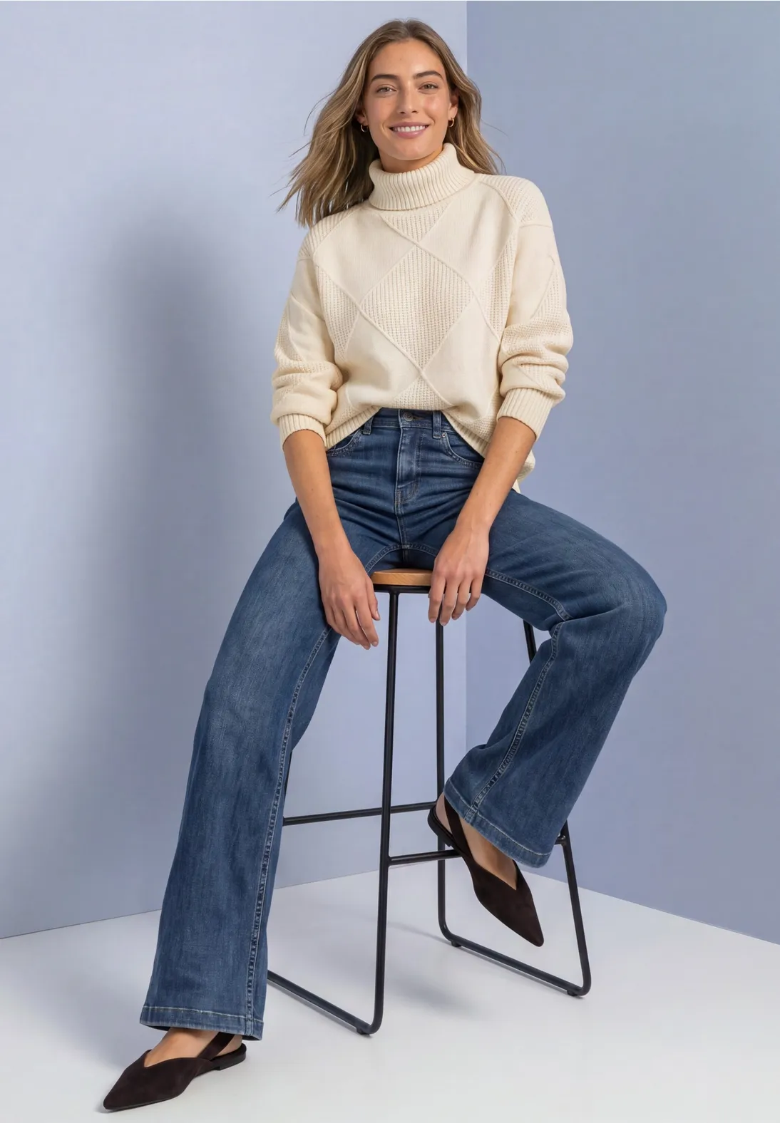 Street One Textured Jumper - Pure Beige