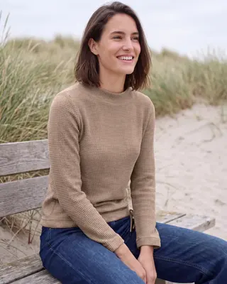 Cecil Shirt mit Stehkragen - Creamy Mocha Melange
