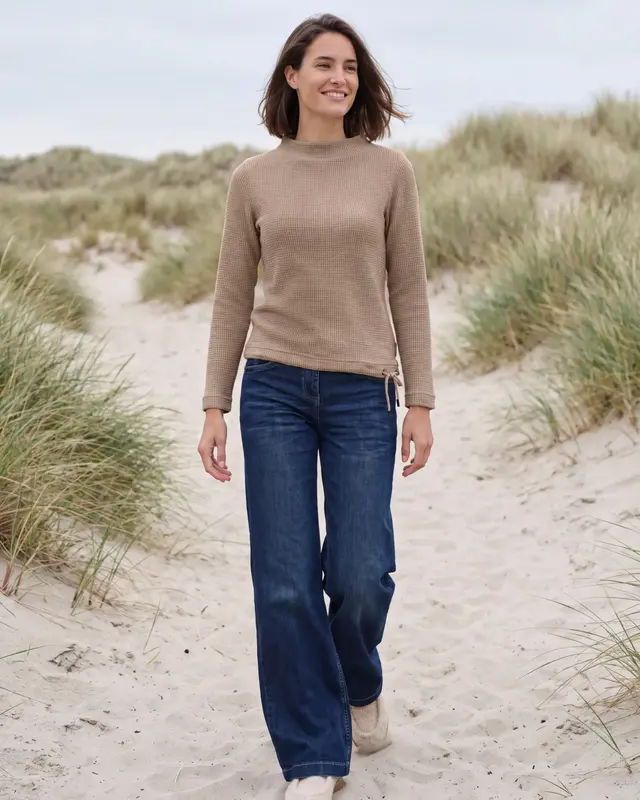 Cecil Shirt mit Stehkragen - Creamy Mocha Melange