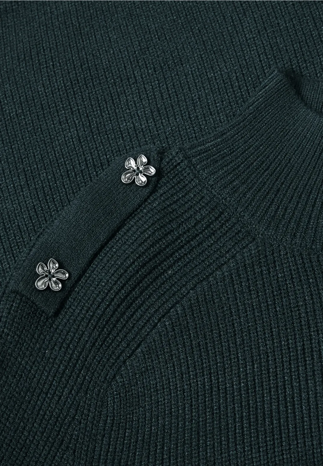 Street One Jumper with Button Detail - Stormy Green
