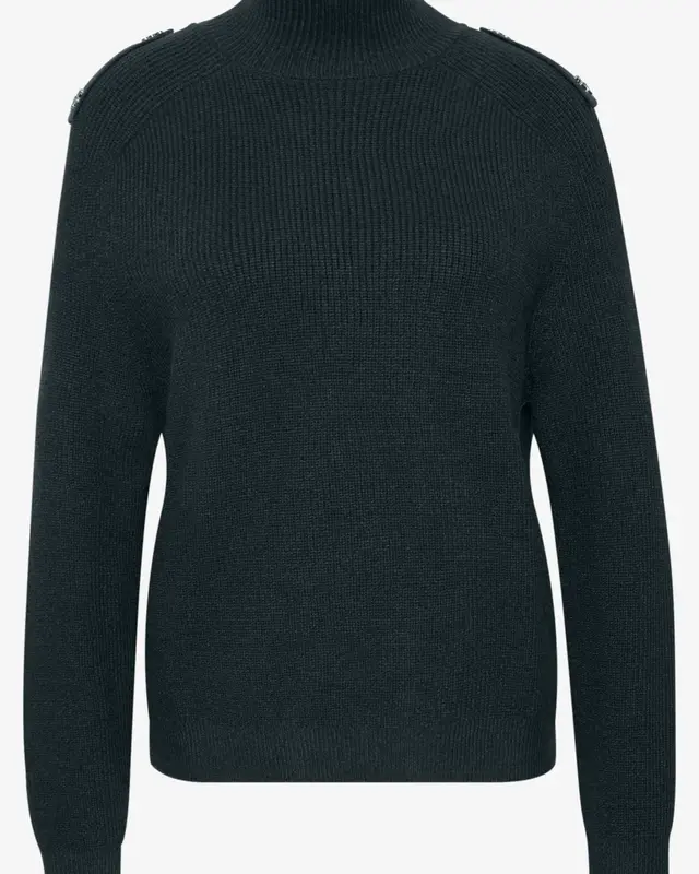 Street One Jumper with Button Detail - Stormy Green