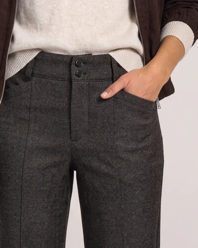 Street One High Waist Pants Yulius - Black Coffee