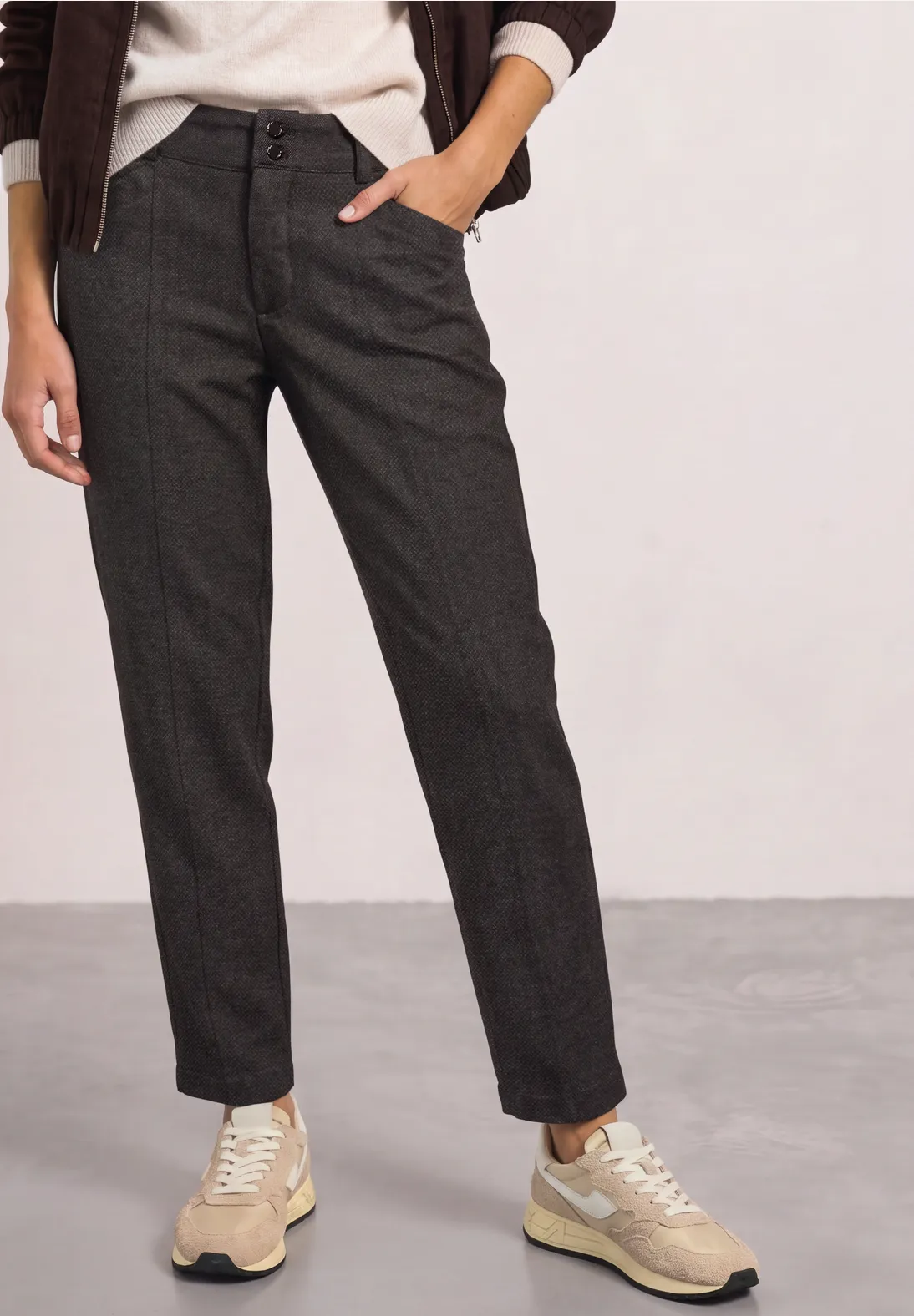 Street One High Waist Pants Yulius - Black Coffee
