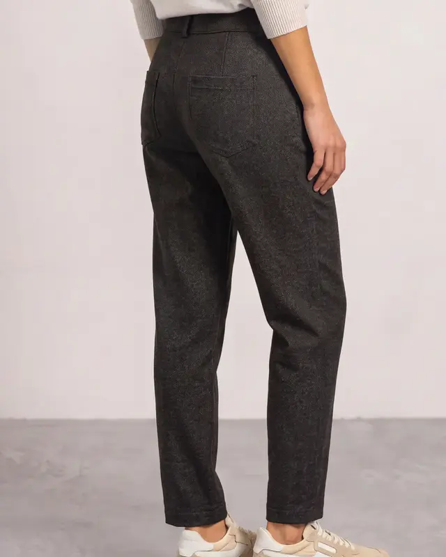 Street One High Waist Pants Yulius - Black Coffee