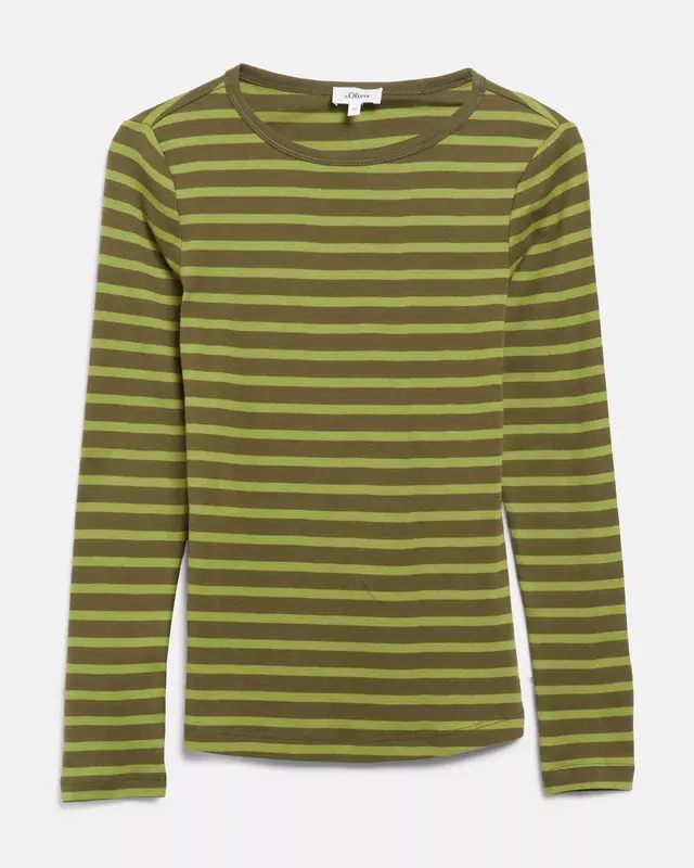 S. Oliver Striped Longsleeve - Guacamole