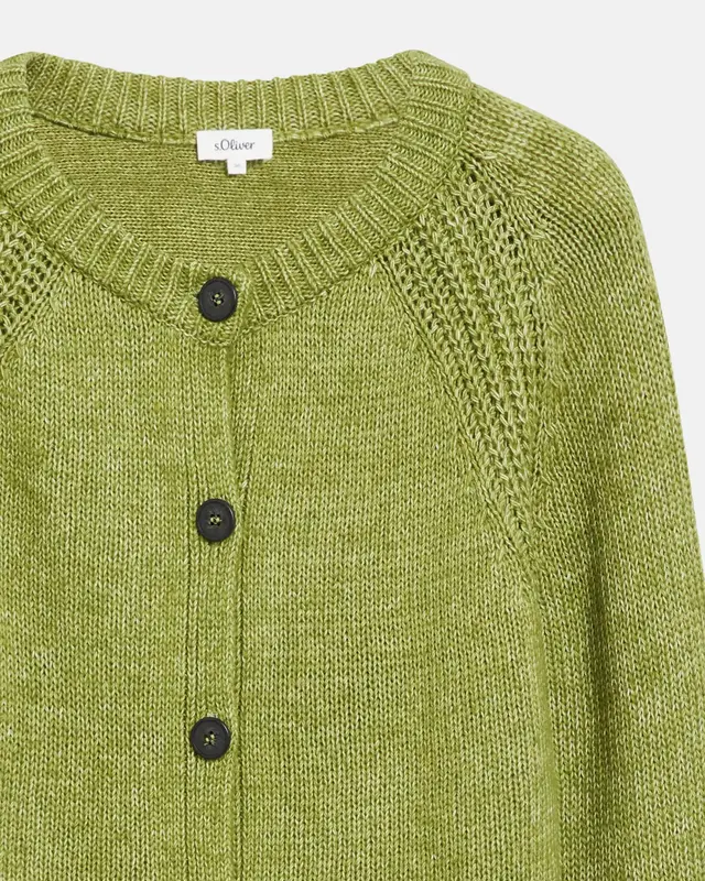 S. Oliver Gebreid Vest - Guacamole