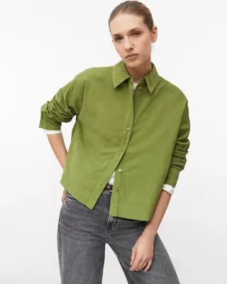 S. Oliver Babycord Bluse - Guacamole
