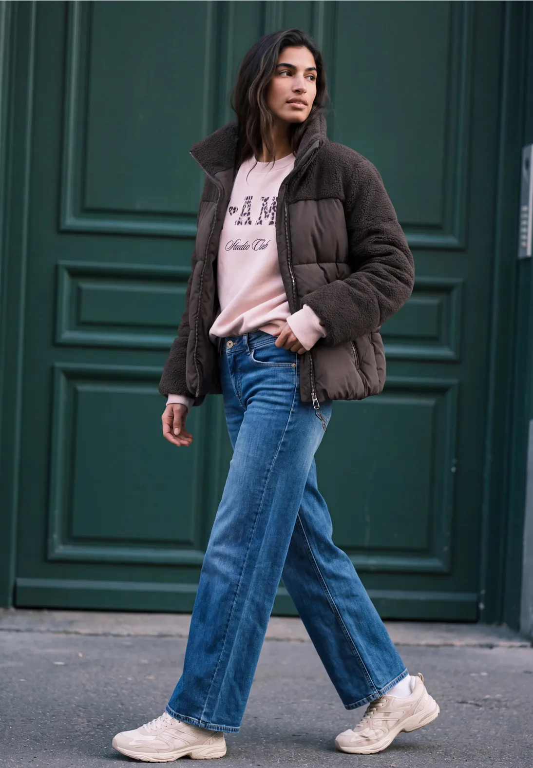 Street One Studio Steppjacke mit Teddy-Details - Charred Brown