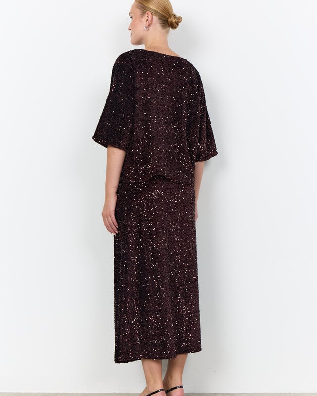 Soyaconcept Bluse mit Pailletten Jasleen 1 – Chocolate Plum