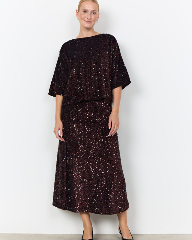 Soyaconcept Bluse mit Pailletten Jasleen 1 – Chocolate Plum
