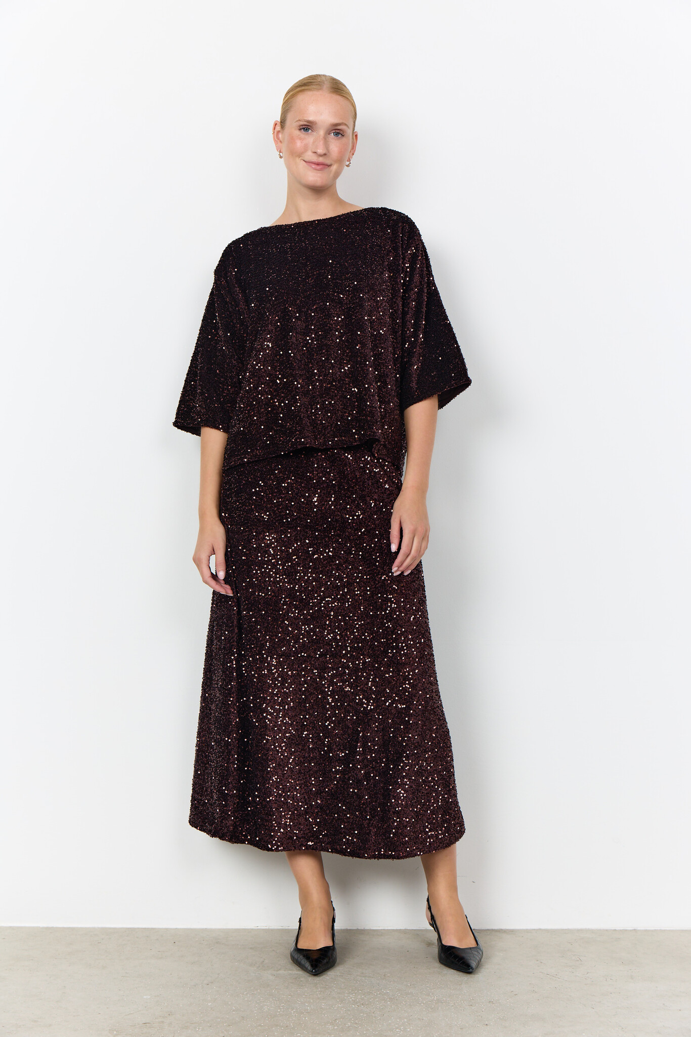 Soyaconcept Pailletten Blouse Jasleen 1 - Chocolate Plum