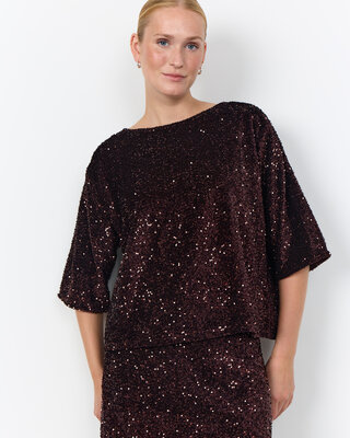 Soyaconcept Bluse mit Pailletten Jasleen 1 – Chocolate Plum