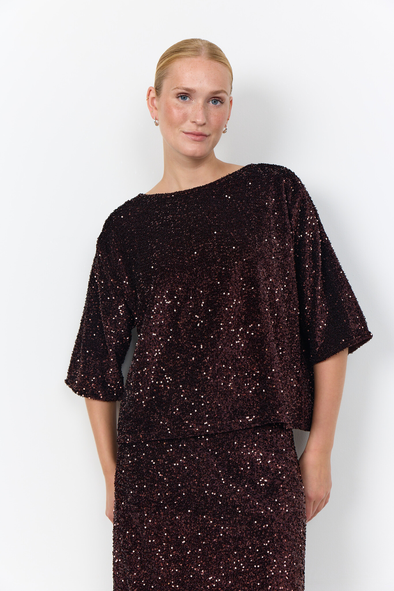 Soyaconcept Pailletten Blouse Jasleen 1 - Chocolate Plum
