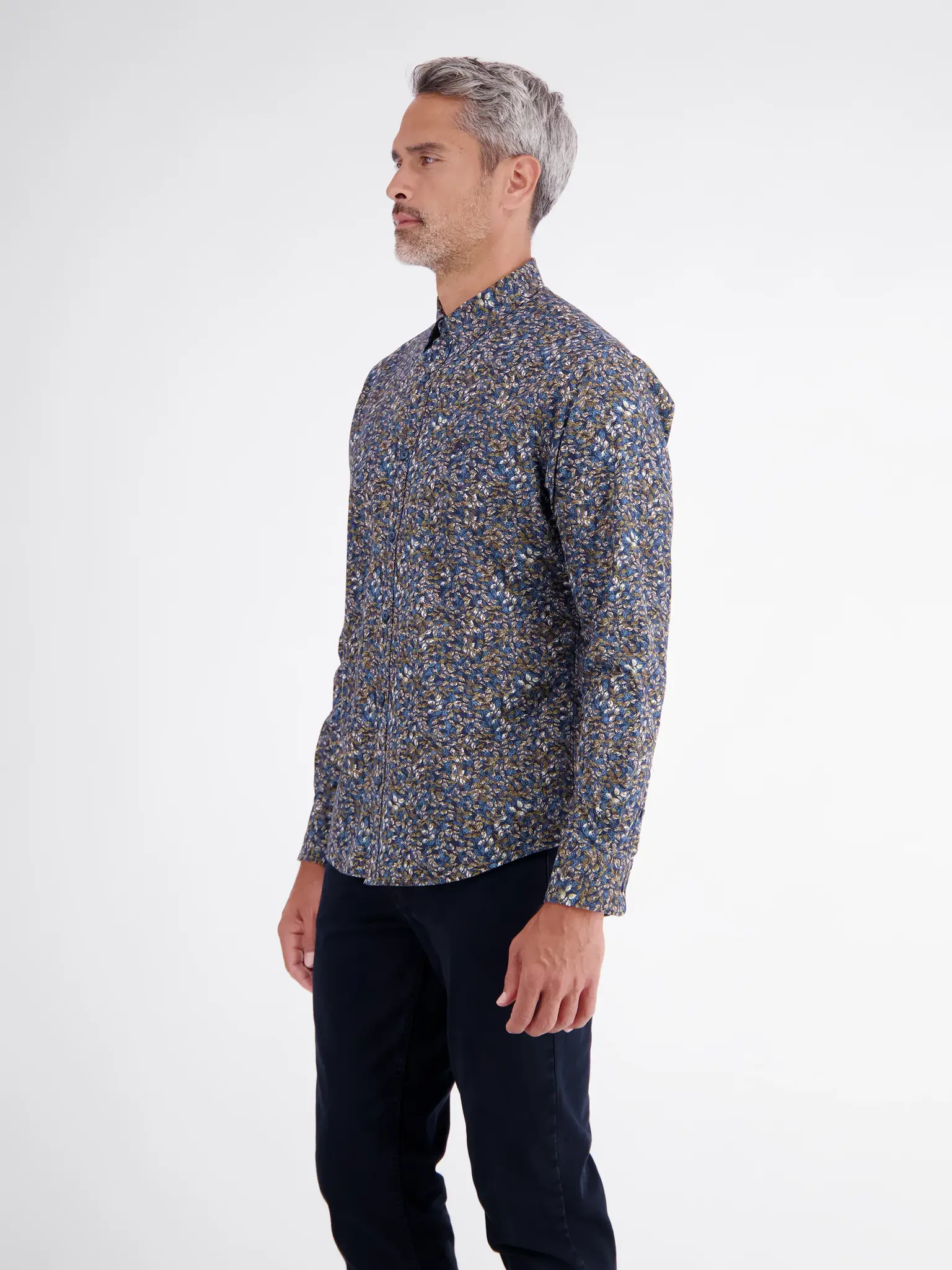 Lerros Overhemd Bloemenprint - Timber Brown