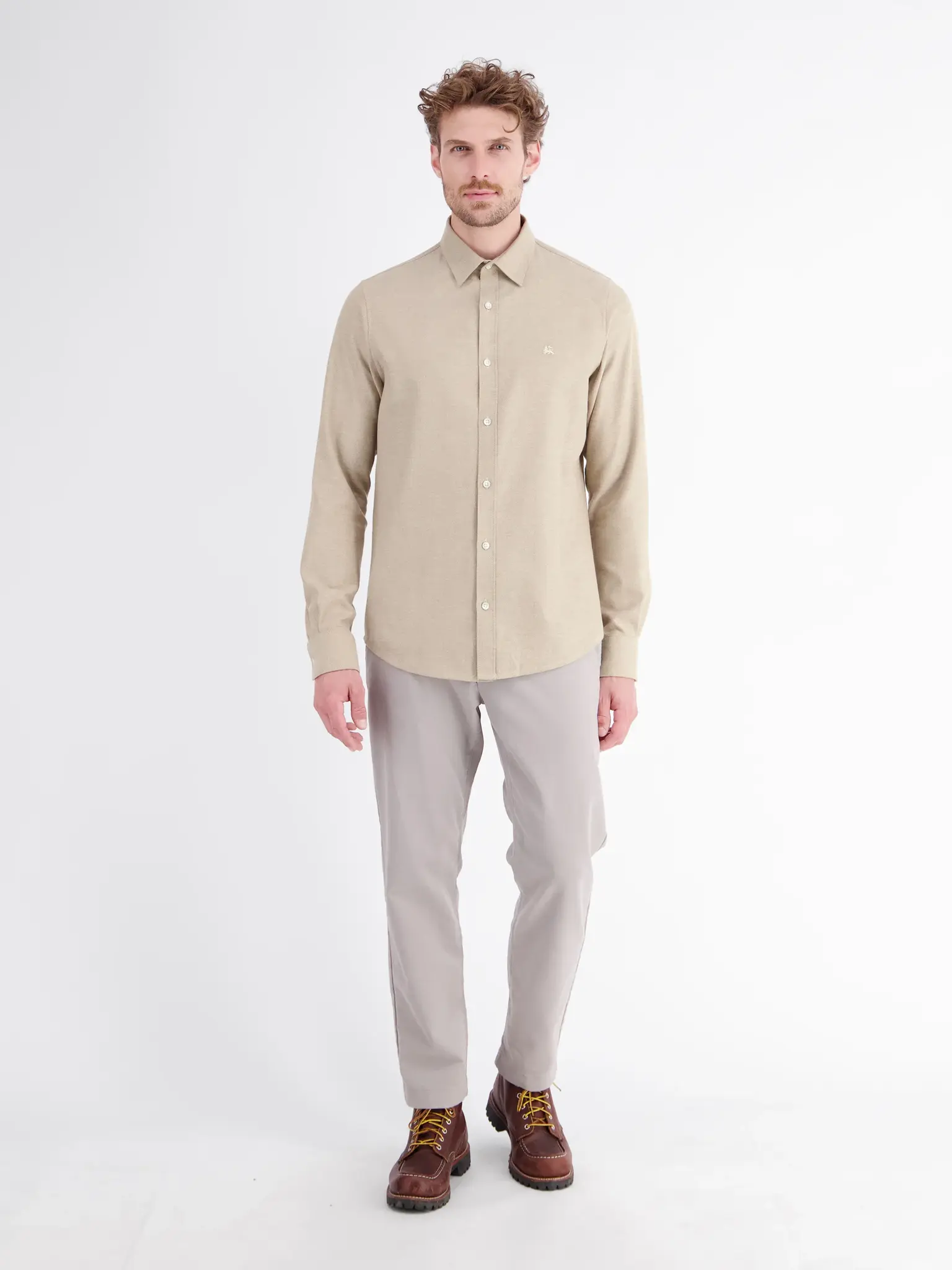 Lerros Flanellen Overhemd - Foam White
