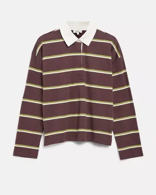 S. Oliver Gestreiftes Rugbyshirt – Bordeaux