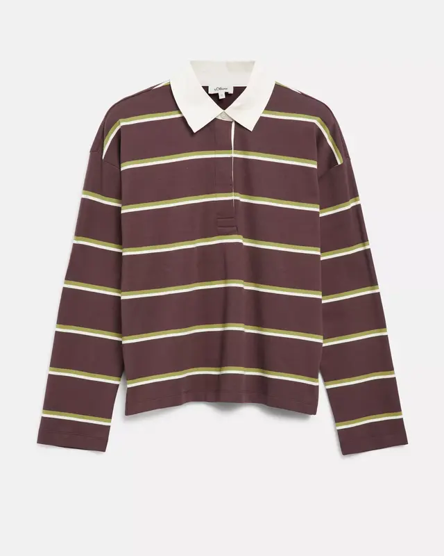S. Oliver Gestreiftes Rugbyshirt – Bordeaux