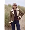 Velour Jacket with Teddydetails - Mocha Brown