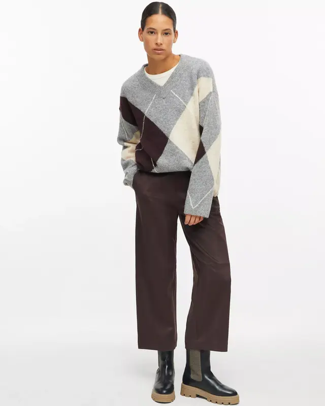 S. Oliver Trui met Argyle Print - Grey