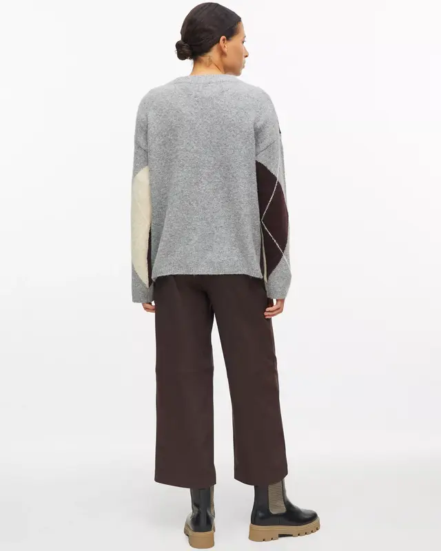S. Oliver Jumper with Argyle Muster - Grey