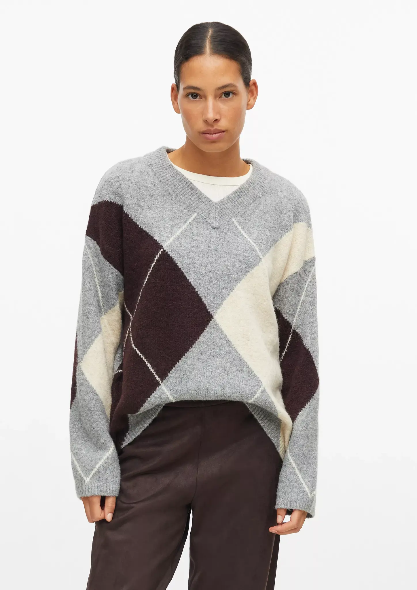 S. Oliver Trui met Argyle Print - Grey