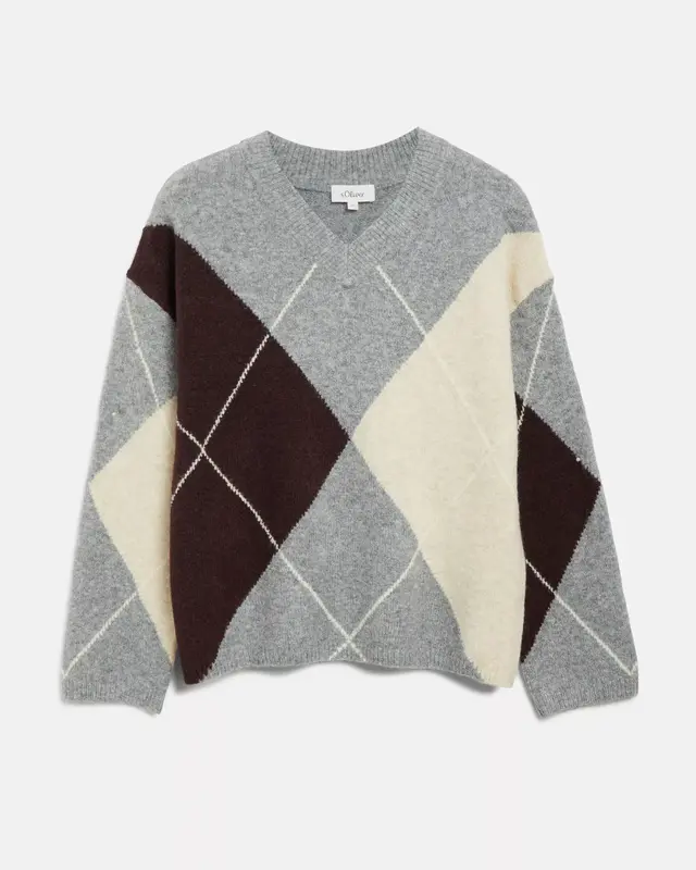S. Oliver Trui met Argyle Print - Grey