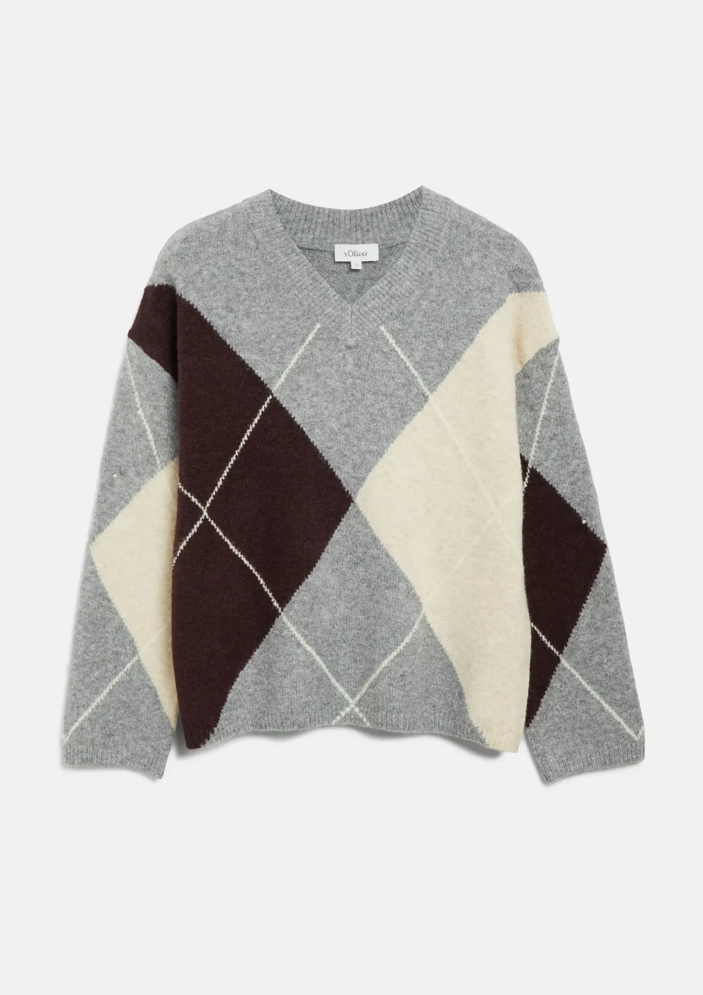 S. Oliver Trui met Argyle Print - Grey