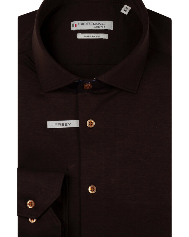 Giordano Liquid Cotton Hemd - Dark Brown