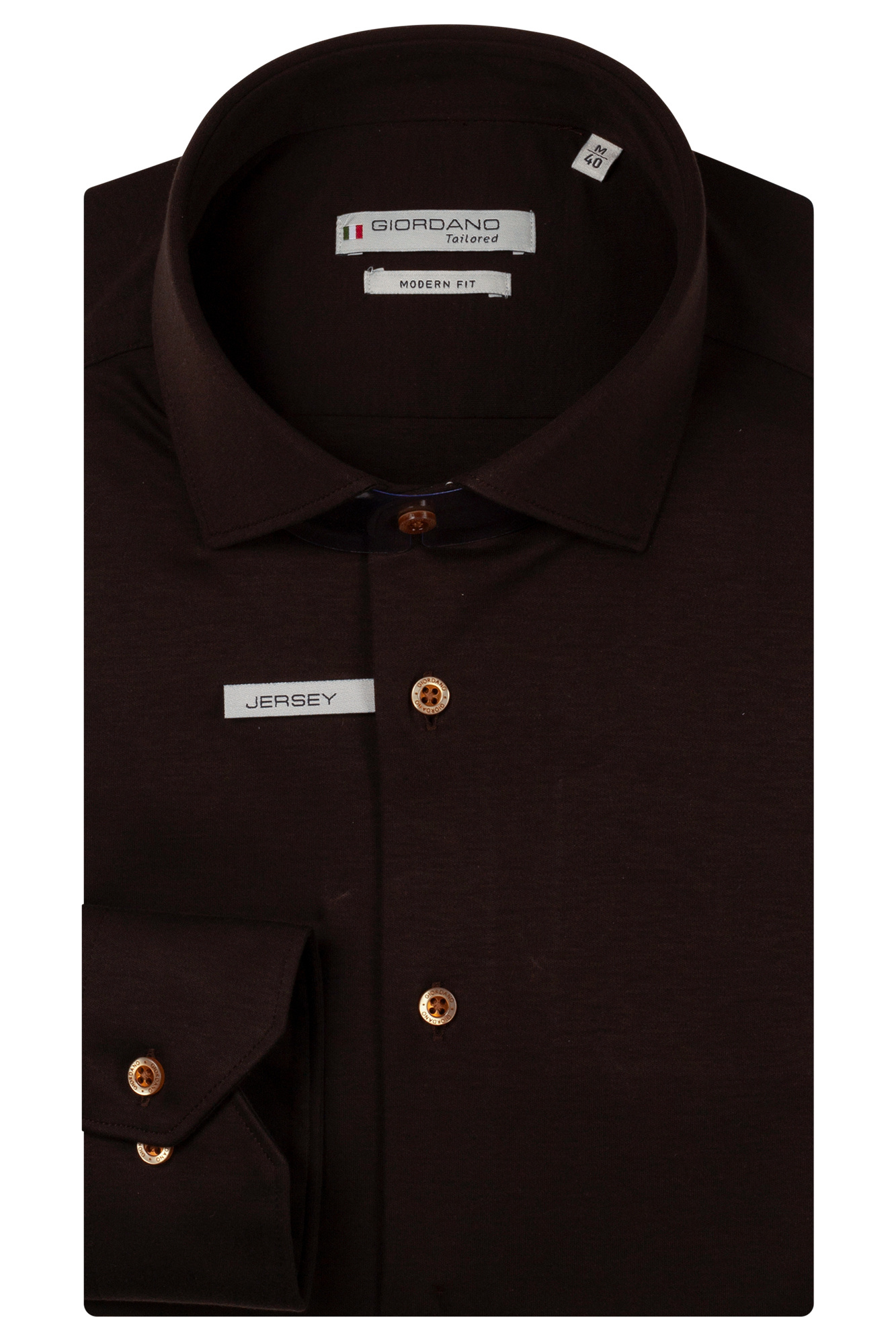 Giordano Liquid Cotton Overhemd - Dark Brown