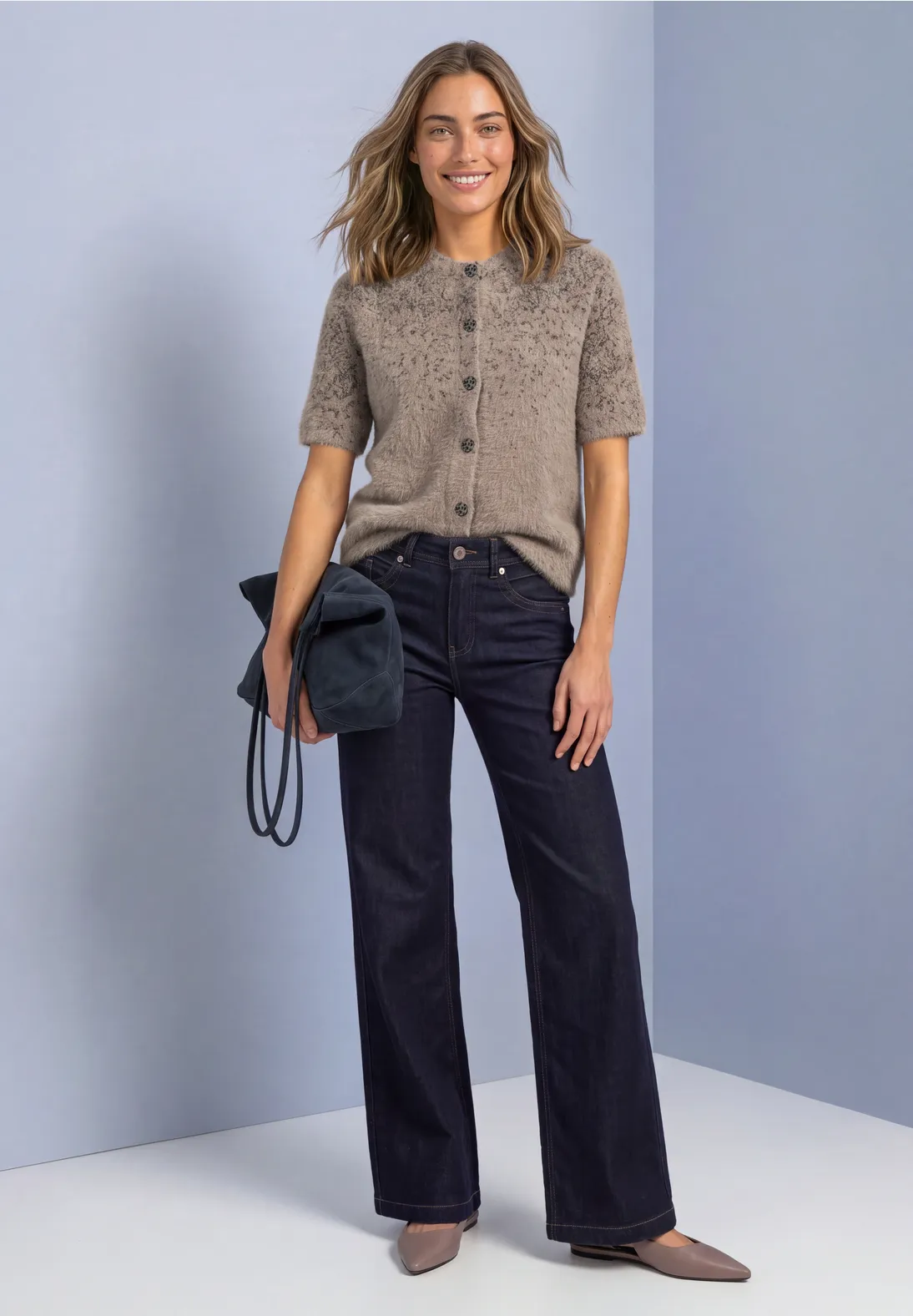 Street One Cardigan Jacquard Muster - Sanded Amber