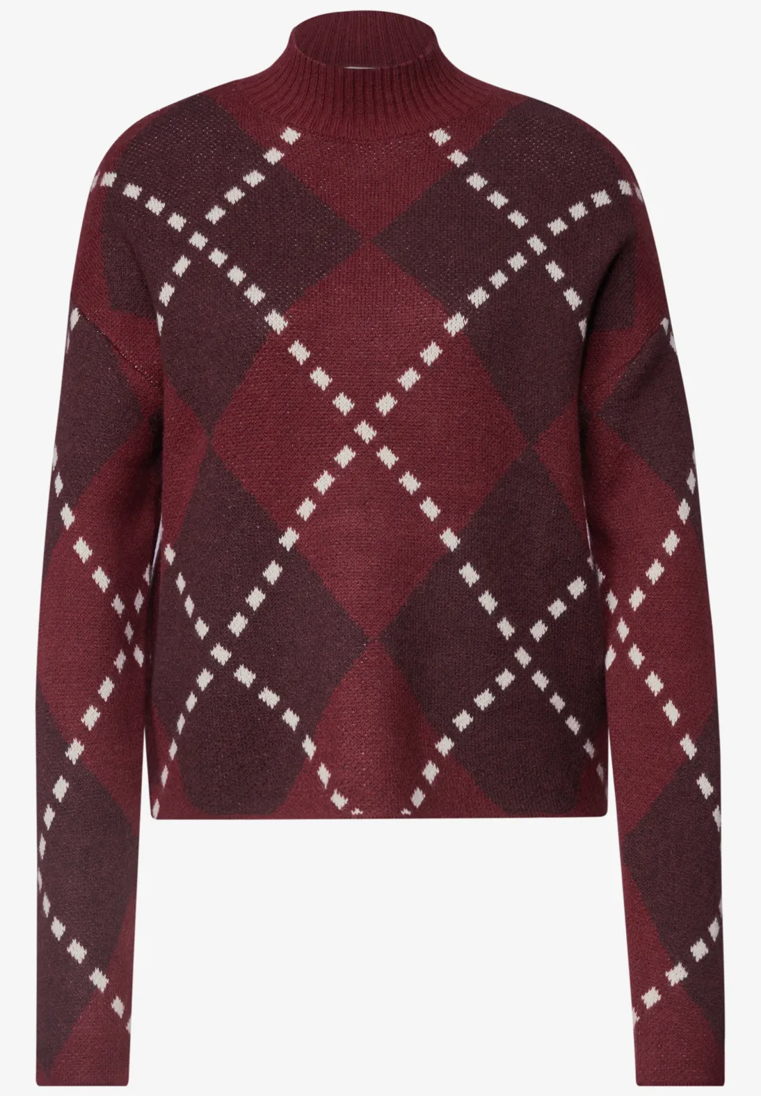 Street One Studio Pullover mit Argyle Muster - Russet Red