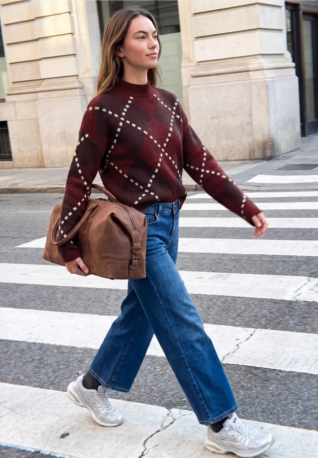 Street One Studio Trui met Argyle Patroon - Russet Red