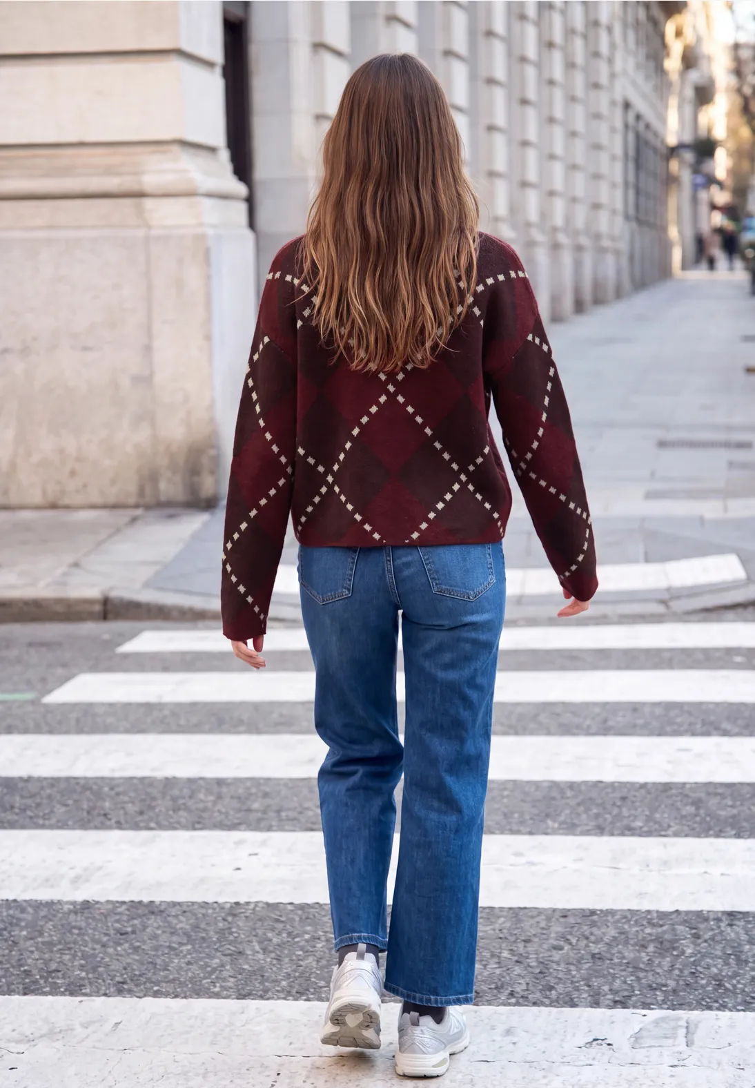 Street One Studio Trui met Argyle Patroon - Russet Red