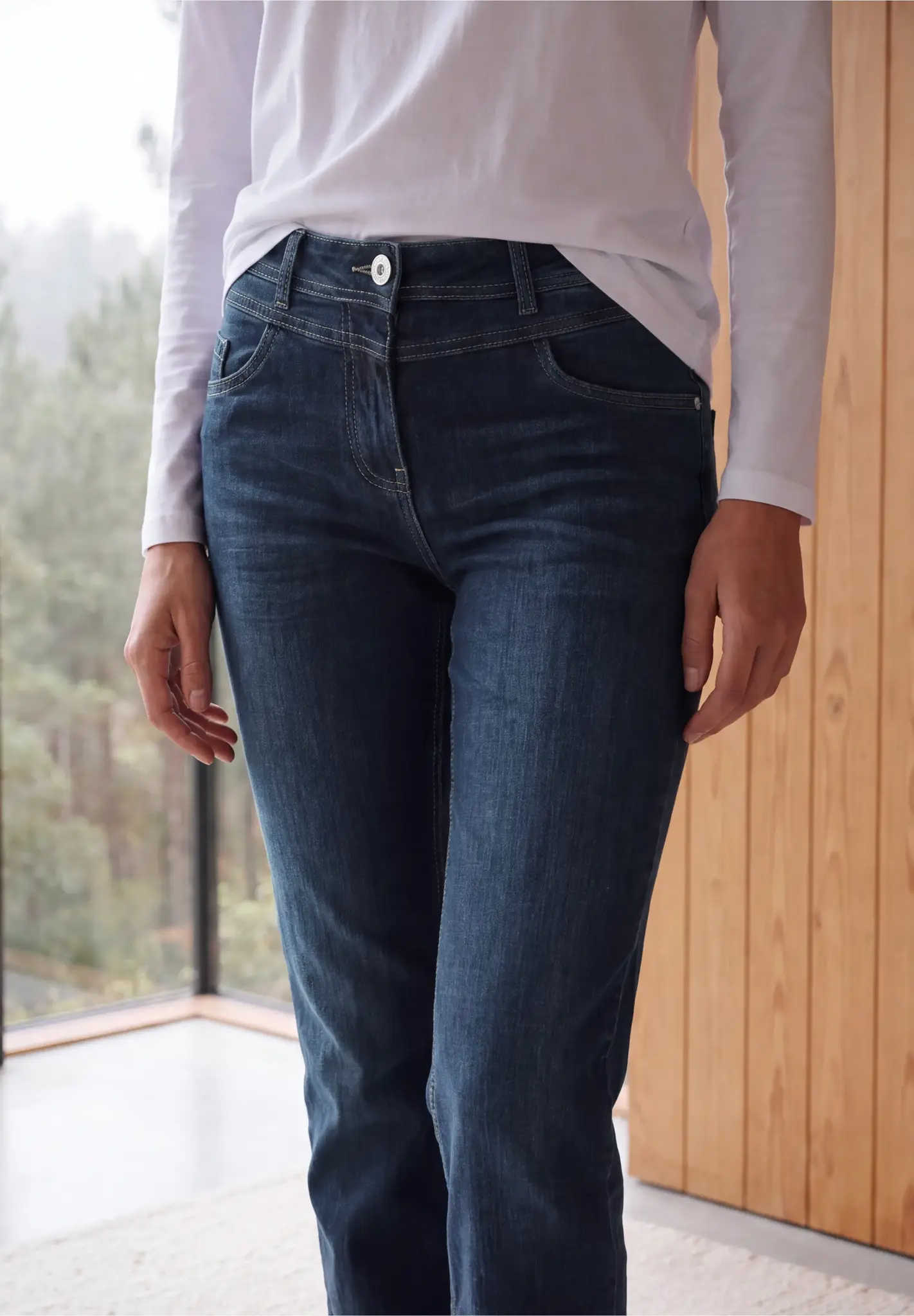 Cecil Bootcut Jeans Toronto - Dark Blue Wash