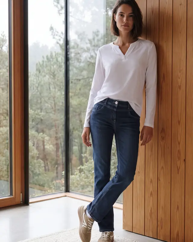 Cecil Bootcut Jeans Toronto - Dark Blue Wash